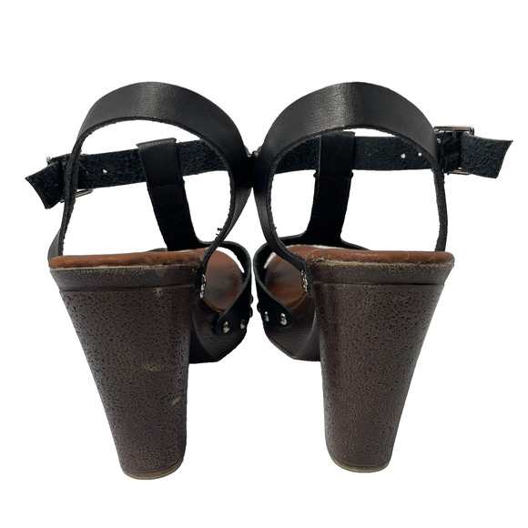 Rampage Quendele T Strap Heeled Sandal Brown Black Studded Size 6 FLAWED - Picture 3 of 10